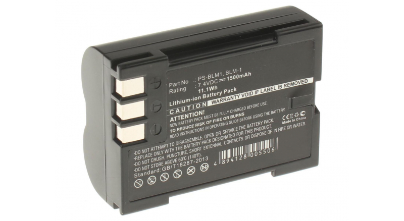 Аккумуляторные батареи для фотоаппаратов и видеокамер Olympus E-500 EvoltЕмкость (mAh): 1500. Напряжение (V): 7,4