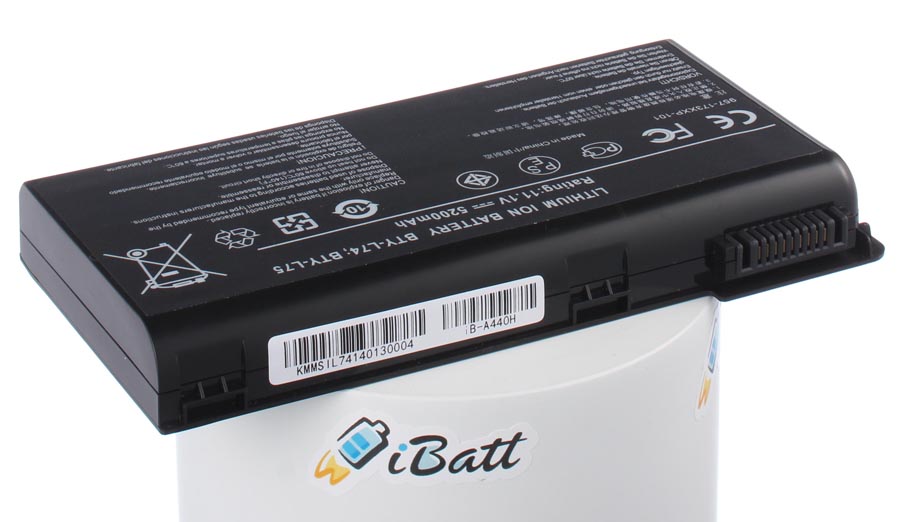 Аккумуляторная батарея для ноутбука MSI CX720. Артикул iB-A440H.Емкость (mAh): 5200. Напряжение (V): 11,1