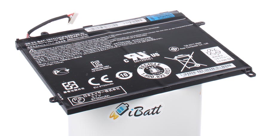 Аккумуляторная батарея BAT-1011 для ноутбуков Acer. Артикул iB-A642.Емкость (mAh): 9600. Напряжение (V): 3,7