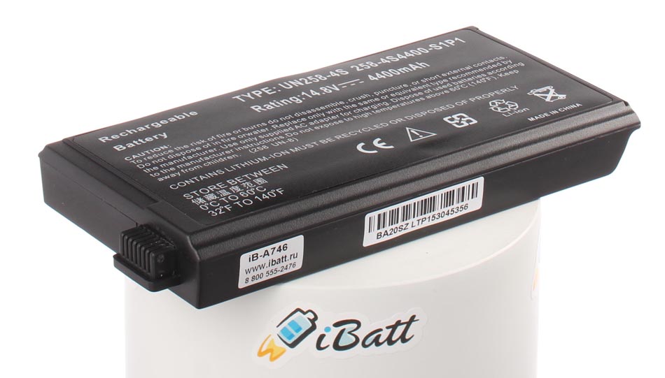 Аккумуляторная батарея NBP001391-01 для ноутбуков Uniwill. Артикул iB-A746.Емкость (mAh): 4400. Напряжение (V): 14,8