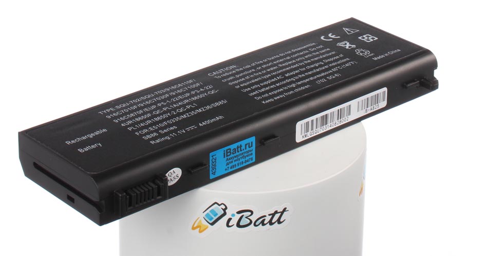 Аккумуляторная батарея для ноутбука Packard Bell EasyNote Minos GP3. Артикул iB-A825.Емкость (mAh): 4400. Напряжение (V): 11,1