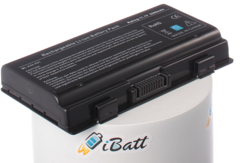 Аккумуляторная батарея для ноутбука Asus Pro52H. Артикул iB-A182H.Емкость (mAh): 5200. Напряжение (V): 11,1