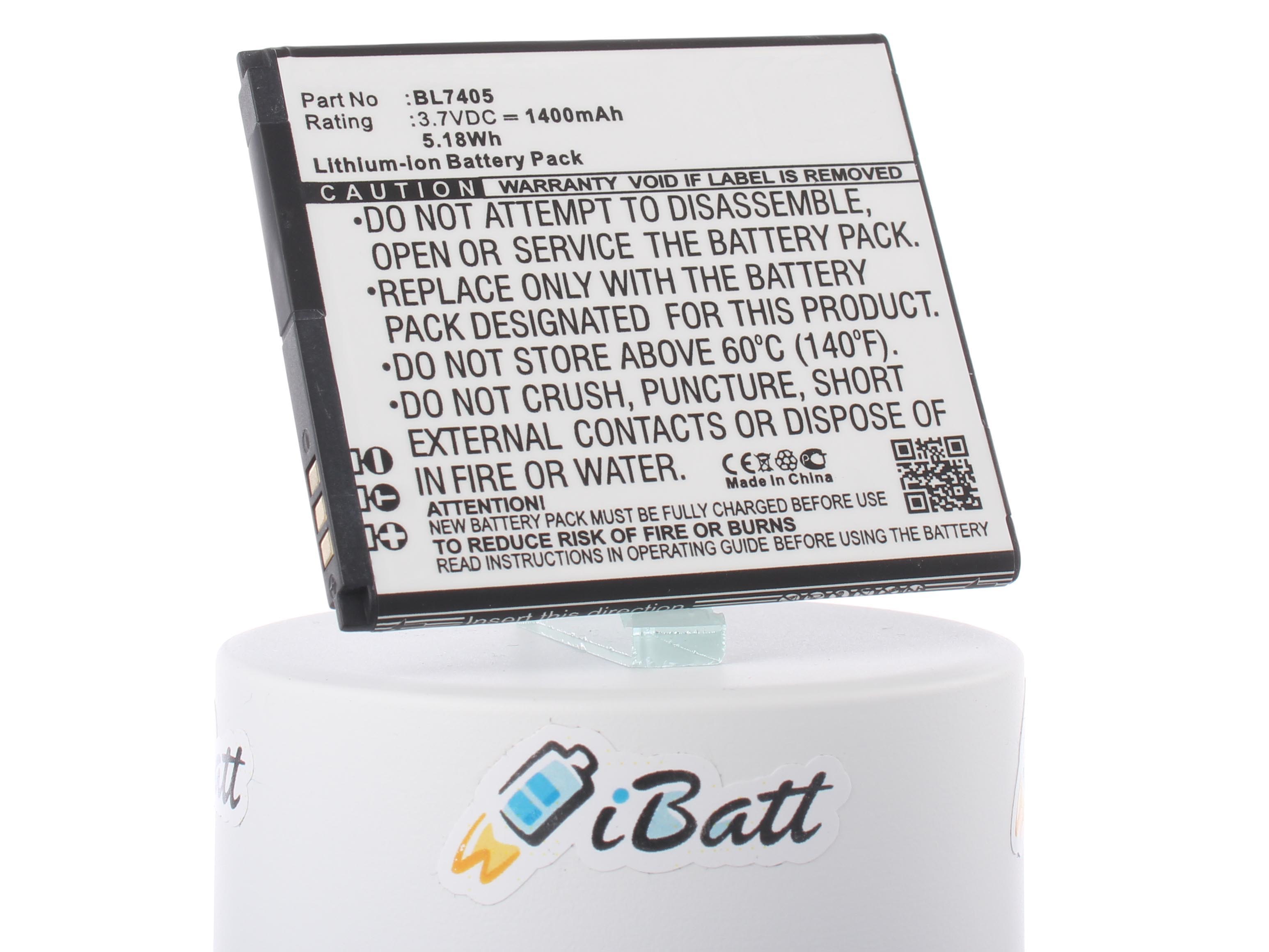 Аккумуляторная батарея iBatt iB-M916 для телефонов, смартфонов FlyЕмкость (mAh): 1400. Напряжение (V): 3,7