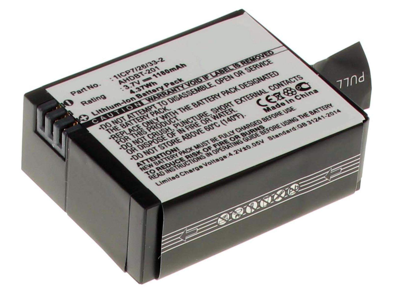Аккумуляторная батарея AHDBT-301 для фотоаппаратов и видеокамер GoPro. Артикул iB-F428.Емкость (mAh): 1180. Напряжение (V): 3,7