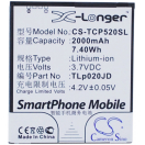 Аккумуляторная батарея iBatt iB-M2902 для телефонов, смартфонов TCLЕмкость (mAh): 2000. Напряжение (V): 3,7