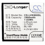 Аккумуляторная батарея для телефона, смартфона Lenovo K800. Артикул iB-M2106.Емкость (mAh): 1900. Напряжение (V): 3,7