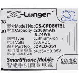 Аккумуляторная батарея для телефона, смартфона Coolpad 8675 HD 4G. Артикул iB-M1654.Емкость (mAh): 2300. Напряжение (V): 3,8