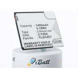 Аккумуляторная батарея iBatt iB-M1221 для телефонов, смартфонов AlcatelЕмкость (mAh): 1400. Напряжение (V): 3,7