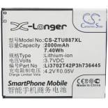 Аккумуляторная батарея для телефона, смартфона ZTE U887. Артикул iB-M3017.Емкость (mAh): 2000. Напряжение (V): 3,7