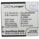 Аккумуляторная батарея для телефона, смартфона OPPO X905. Артикул iB-M2431.Емкость (mAh): 1650. Напряжение (V): 3,7