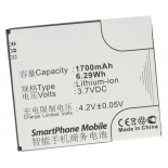 Аккумуляторная батарея iBatt iB-M618 для телефонов, смартфонов GSmartЕмкость (mAh): 1700. Напряжение (V): 3,7