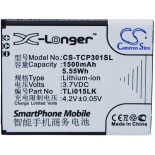 Аккумуляторная батарея для телефона, смартфона TCL P301M. Артикул iB-M2893.Емкость (mAh): 1500. Напряжение (V): 3,7