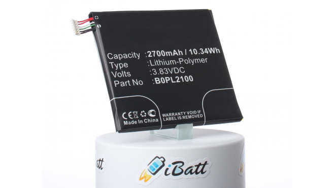 Аккумуляторная батарея iBatt iB-M1917 для телефонов, смартфонов HTCЕмкость (mAh): 2700. Напряжение (V): 3,83