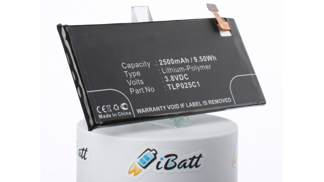 Аккумуляторная батарея iBatt iB-M1227 для телефонов, смартфонов AlcatelЕмкость (mAh): 2500. Напряжение (V): 3,8