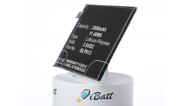Аккумуляторная батарея iBatt iB-M2391 для телефонов, смартфонов OnePlusЕмкость (mAh): 3000. Напряжение (V): 3,8