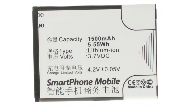 Аккумуляторная батарея для телефона, смартфона GSmart Rio R1. Артикул iB-M620.Емкость (mAh): 1500. Напряжение (V): 3,7