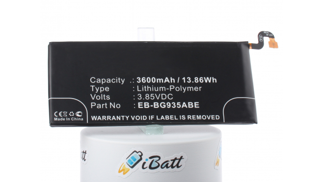 Аккумуляторная батарея EB-BG935ABA для телефонов, смартфонов Samsung. Артикул iB-M2725.Емкость (mAh): 3600. Напряжение (V): 3,85