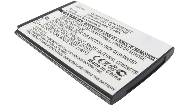 Аккумуляторная батарея для телефона, смартфона Samsung SGH-J800. Артикул iB-M1001.Емкость (mAh): 650. Напряжение (V): 3,7