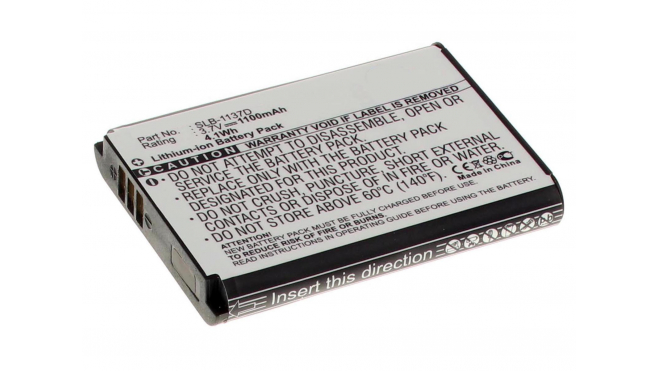 Аккумуляторные батареи для фотоаппаратов и видеокамер Samsung Digimax NV40Емкость (mAh): 1100. Напряжение (V): 3,7