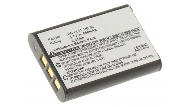 Аккумуляторная батарея EN-EL11 для фотоаппаратов и видеокамер Pentax. Артикул iB-F191.Емкость (mAh): 680. Напряжение (V): 3,7