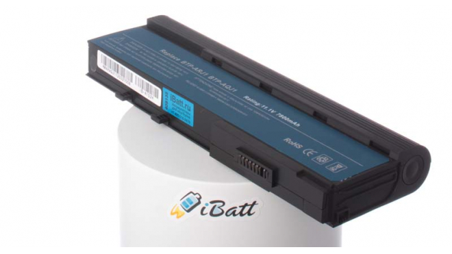 Аккумуляторная батарея для ноутбука Acer Travelmate 6593G-9A4G32MN. Артикул iB-A152H.Емкость (mAh): 7800. Напряжение (V): 11,1