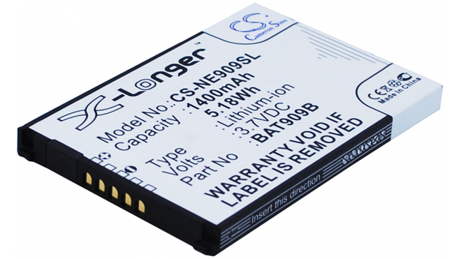 Аккумуляторная батарея BAT909B для телефонов, смартфонов NEC. Артикул iB-M2356.Емкость (mAh): 1400. Напряжение (V): 3,7
