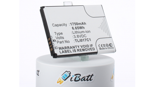 Аккумуляторная батарея для телефона, смартфона Alcatel OT-5019. Артикул iB-M1223.Емкость (mAh): 1750. Напряжение (V): 3,8