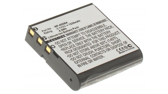 Аккумуляторная батарея NP-40DBA для фотоаппаратов и видеокамер Agfa. Артикул iB-F141.Емкость (mAh): 1230. Напряжение (V): 3,7