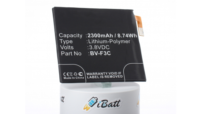 Аккумуляторная батарея iBatt iB-M2268 для телефонов, смартфонов MicrosoftЕмкость (mAh): 2300. Напряжение (V): 3,8