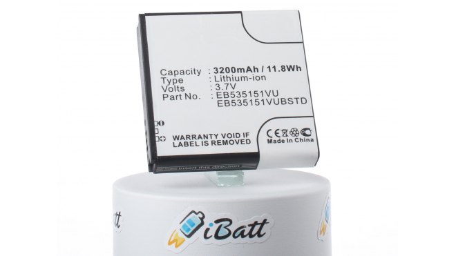 Аккумуляторная батарея EB535151VU для телефонов, смартфонов Samsung. Артикул iB-M420.Емкость (mAh): 3200. Напряжение (V): 3,7