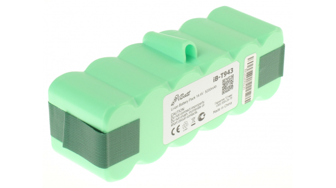 Аккумуляторная батарея iBatt iB-T943 для пылесосов iRobotЕмкость (mAh): 5200. Напряжение (V): 14,4