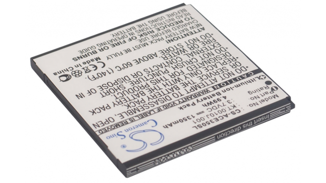 Аккумуляторная батарея iBatt iB-M547 для телефонов, смартфонов AcerЕмкость (mAh): 1350. Напряжение (V): 3,7