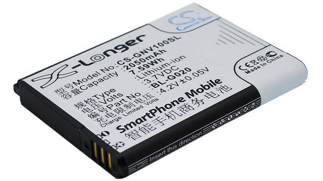 Аккумуляторная батарея BL-G020 для телефонов, смартфонов Gionee. Артикул iB-M1792.Емкость (mAh): 2050. Напряжение (V): 3,7