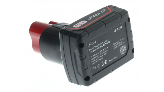 Аккумуляторная батарея iBatt iB-T274 для шуруповертов и другого электроинструмента MilwaukeeЕмкость (mAh): 3000. Напряжение (V): 12