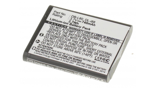 Аккумуляторная батарея iBatt iB-F227 для фотокамер и видеокамер PentaxЕмкость (mAh): 740. Напряжение (V): 3,7