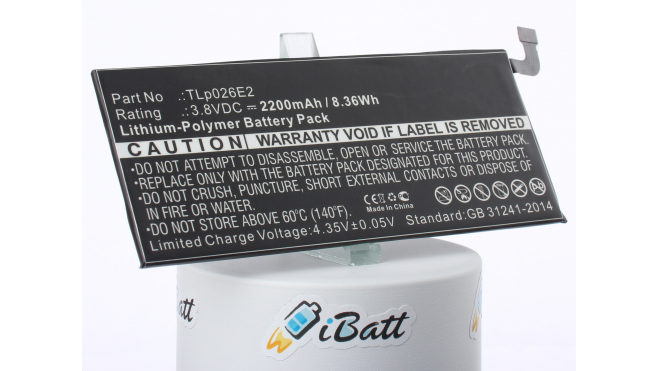 Аккумуляторная батарея для телефона, смартфона Alcatel Idol 4 Dual Sim. Артикул iB-M1240.Емкость (mAh): 2200. Напряжение (V): 3,8