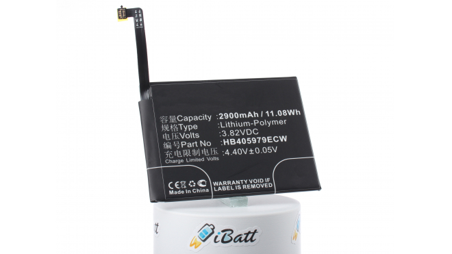 Аккумуляторная батарея iBatt iB-M1994 для телефонов, смартфонов HuaweiЕмкость (mAh): 2900. Напряжение (V): 3,82