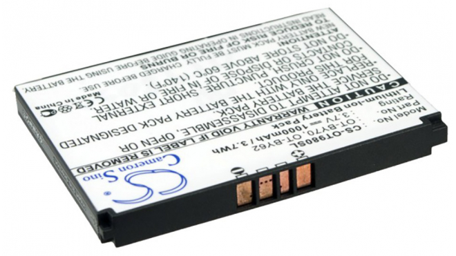 Аккумуляторная батарея для телефона, смартфона Alcatel One Touch 981. Артикул iB-M1210.Емкость (mAh): 1000. Напряжение (V): 3,7