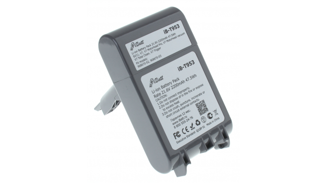 Аккумуляторная батарея для пылесоса Dyson V7 Animal Pro. Артикул iB-T953.Емкость (mAh): 2200. Напряжение (V): 21,6