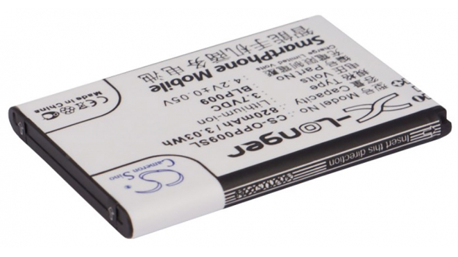 Аккумуляторная батарея BLP009 для телефонов, смартфонов OPPO. Артикул iB-M2395.Емкость (mAh): 820. Напряжение (V): 3,7