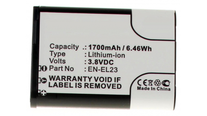 Аккумуляторная батарея iBatt iB-F432 для фотокамер и видеокамер NikonЕмкость (mAh): 1700. Напряжение (V): 3,8