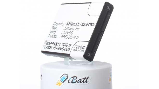 Аккумуляторная батарея iBatt iB-M479 для телефонов, смартфонов SamsungЕмкость (mAh): 6200. Напряжение (V): 3,7