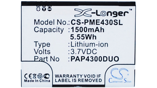 Аккумуляторная батарея PAP4300DUO для телефонов, смартфонов Prestigio. Артикул iB-M953.Емкость (mAh): 1500. Напряжение (V): 3,7
