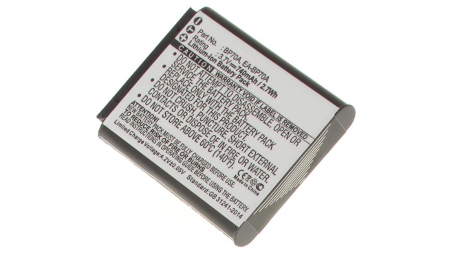 Аккумуляторные батареи для фотоаппаратов и видеокамер Samsung Digimax TL105Емкость (mAh): 740. Напряжение (V): 3,7