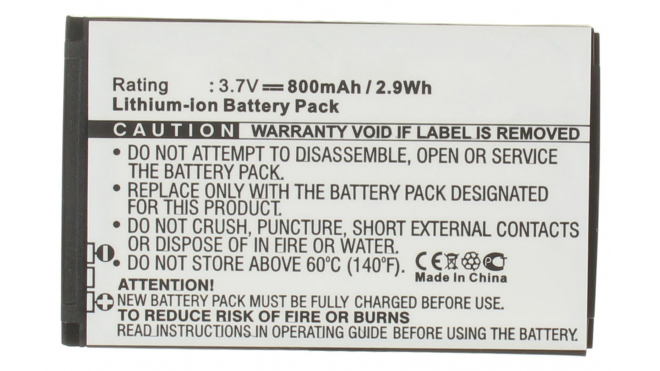 Аккумуляторная батарея для телефона, смартфона T-Mobile E110. Артикул iB-M523.Емкость (mAh): 800. Напряжение (V): 3,7