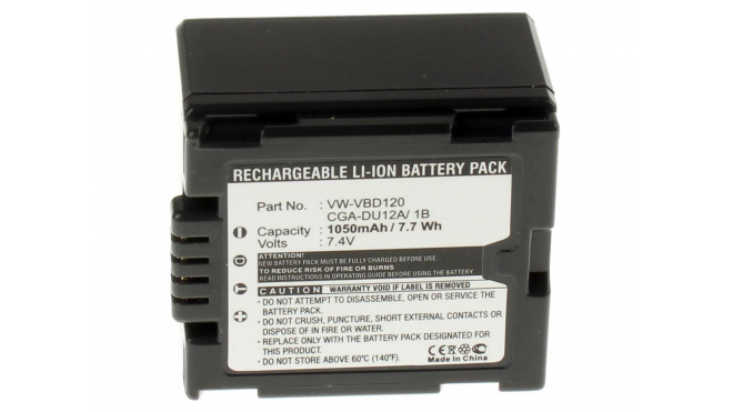 Аккумуляторные батареи для фотоаппаратов и видеокамер Panasonic PV-GS33Емкость (mAh): 1050. Напряжение (V): 7,4
