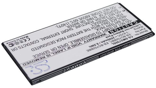 Аккумуляторная батарея EB-BG750BBC для телефонов, смартфонов Samsung. Артикул iB-M1148.Емкость (mAh): 2500. Напряжение (V): 3,8