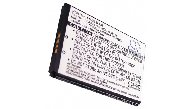 Аккумуляторная батарея для телефона, смартфона Alcatel OT-955. Артикул iB-M1211.Емкость (mAh): 1500. Напряжение (V): 3,7