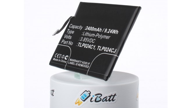 Аккумуляторная батарея для телефона, смартфона Alcatel 5046Y. Артикул iB-M1207.Емкость (mAh): 2400. Напряжение (V): 3,85