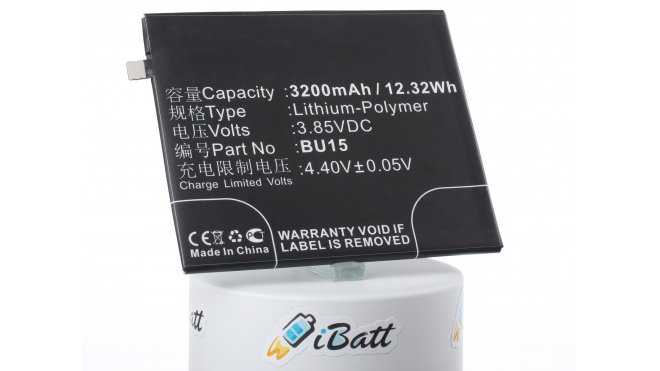 Аккумуляторная батарея BU15 для телефонов, смартфонов Meizu. Артикул iB-M2260.Емкость (mAh): 3200. Напряжение (V): 3,85